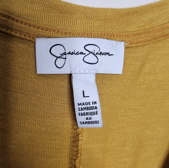 Jessica Simpson mustard yellow t-shirt dress size Large - Picture 3 of 4